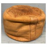 Leather Moroccan Ottomon with Bottom Zipper