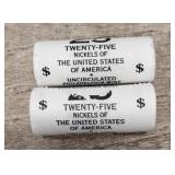 (2) Rolls of Uncirculated Jefferson Nickels 2006-D