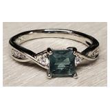 Faucet Square Cut Aquamarine Ring