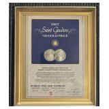 Framed 10K Gold Mini St. Gaudens