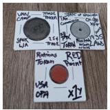 (3) Vintage Tokens