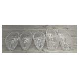 (5) Assorted Crystal Utensil Holder