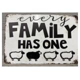 Family Black Sheep Metal Sign