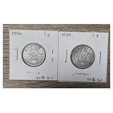 1939 & 1946 Silver Britian Shilling Coins