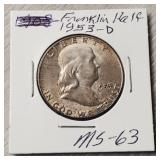 1953-D Franklin Half-Dollar Toned MS-63