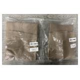 (2) Khaki Polyester Curtains