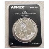1 oz 2017 Silver Big Ben Coin British Landmark