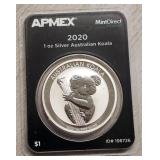 1 oz 2020 Silver Coin Australian Koala