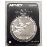 1 oz 2019 Silver Niue Coin Mickey's Fantasia