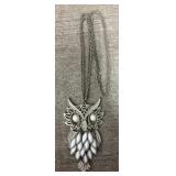 Huge Costume Owl Pendant w/ Chain