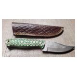 Damascus Fixed Blade Knife w/ Sheath #2