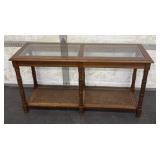 MCM Wood / Glass Top Sofa Table