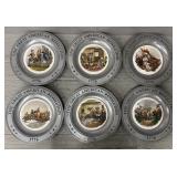 (6) 1776 Commemorative Pewter Plates
