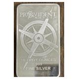 Provident Metals 10 Troy Oz Silver Bar