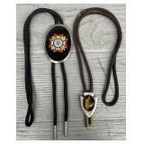 (2) US Veterans & Tigers Eye Bolo Ties