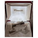 Vintage Pioneer Tie Clip & Cuff Links