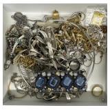 Cigar Box with Assortment of Fashion Jewelry