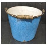 Vintage Enamel Metal Bucket