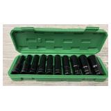 (10) Piece Metric Deep Socket Set 1/2'