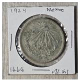 1924 Un Peso Silver Coin w/ 72% Silver
