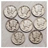 (8) Mercury Dimes