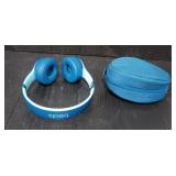 Blue Beats Wireless Over Ear Headphones w/ Case