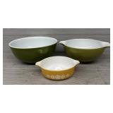 (3) Vintage Pyrex Bowls