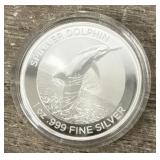 2020 Australia 1oz Silver Dolphin BU