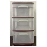 3-Drawer Sterilite Cart on Wheels