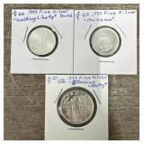 (3) 1/4oz Silver Rounds