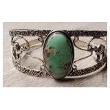 Navajo Sterling Silver Turquoise Cuff Bracelet