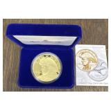 2020 1 Oz. Gold Plated Trump Silver Round w/ COA