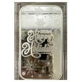 1oz Happy Holidays Silver Bar