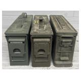 (3) Metal Ammo Cans