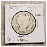 1905-P Barber Half-Dollar 90% Silver