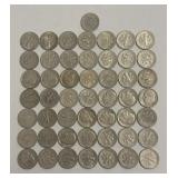 (50) 90% Silver 1946-1955 O & S Roosevelt Dimes