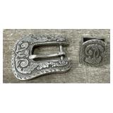 Vintage Silver Belt Buckle & Matching Ring