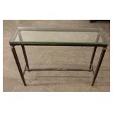 Heavy Metal & Glass Top Sofa Table