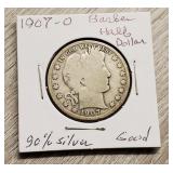 1907-O Barber Half-Dollar 90% Silver Good