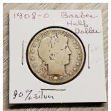 1908-O Barber Half-Dollar 90% Silver