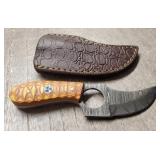 Damascus Skinner Knife w/ Sheath