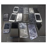 (16) Broken Cell Phones