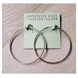 Argento Vivo Sterling Hoop Earrings
