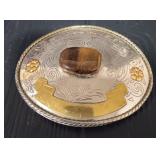 Western Belt Buckle w/ Tiger Eye Stone