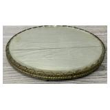 Vintage Gold Filigree Mirror Tray