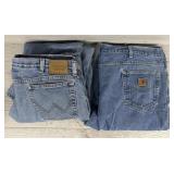 (2) Wrangler Insulated Jeans & Carhartt Jeans