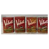 (4) Velvet Cigarette Tins