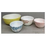 (4) Assorted Colored Pyrex Bowls