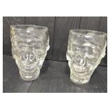 (2) Skull Glass Mugs