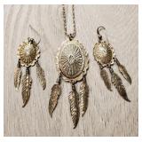 Navajo Sterling Necklace & Earrings